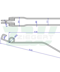 Alternative view of Palec sprężysty pasuje do Deutz-Fahr (ad22, 16504331, 06583910, 16501112, 16502739)