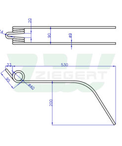 Alternative view of Palec sprężysty pasuje do Deutz-Fahr (ad92, 6581134, 1.1079.130.107.00)