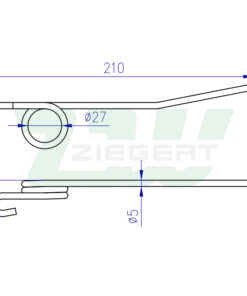 Alternative view of Palec pojedynczy pasuje do kombajnu John Deere (aj3, Z20478; Z56958)