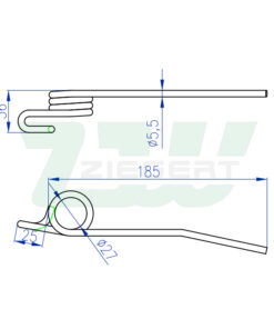 Alternative view of Palec lewy pasuje do John Deere (aj32L, Z56958)